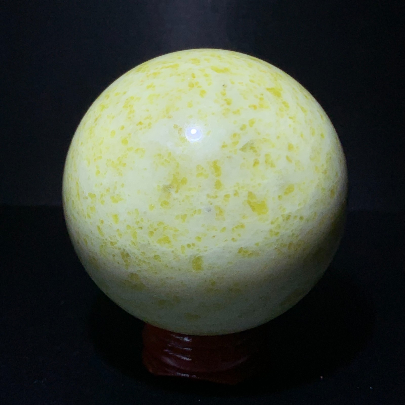 352g Rare Lemon jade ball  crystal Sphere healing Gem