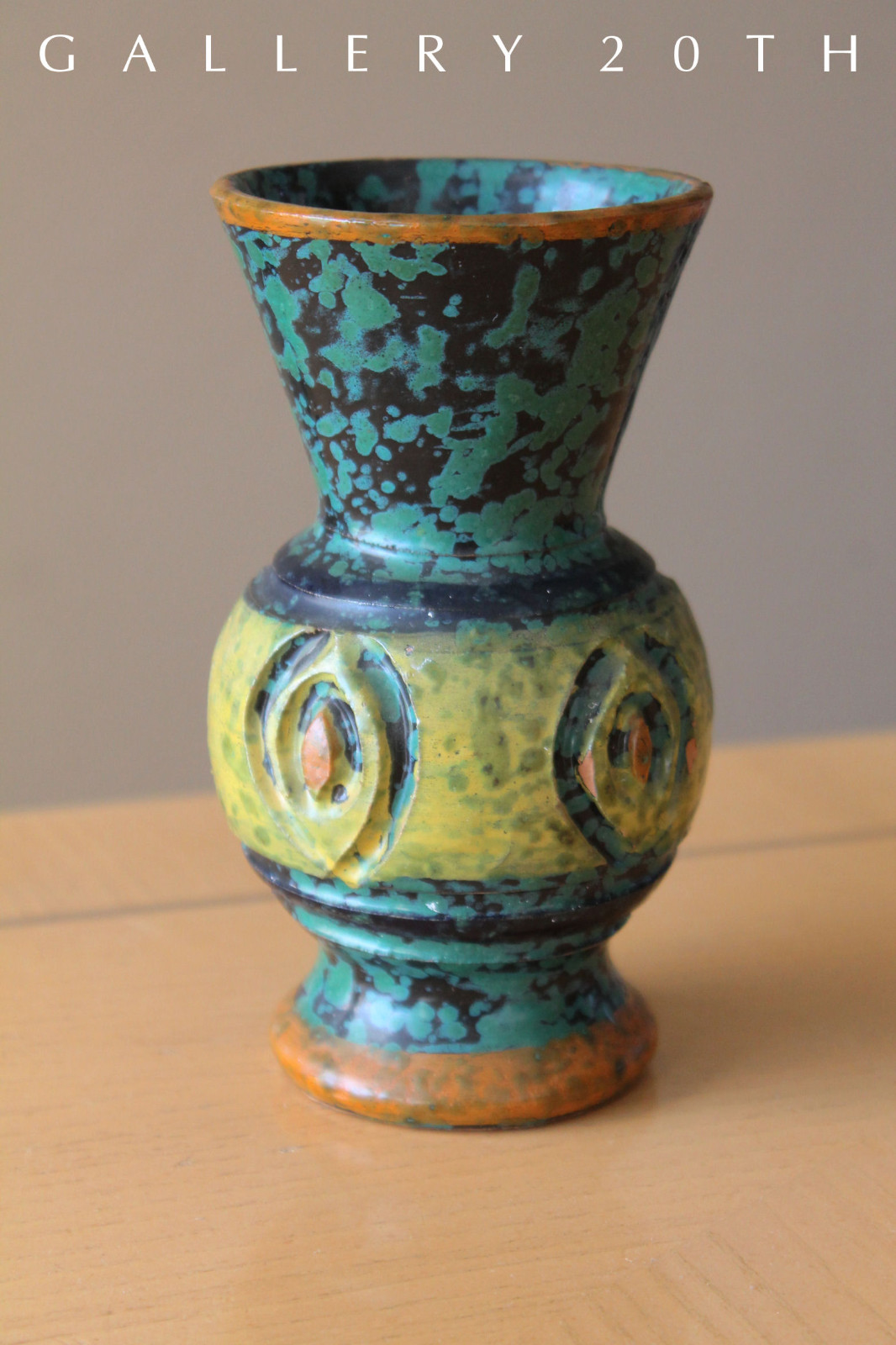 FAB VTG ITALIAN POTTERY GAMBONE ART 50\'S 60S VASE ORIG BLUE MID CENTURY MODERN
