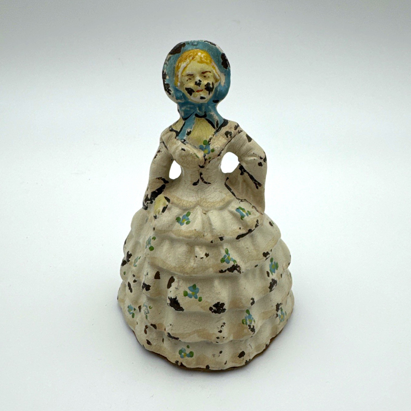 Antique Cast Iron Southern Belle Doorstop Paperweight Colonial Lady Figurine 