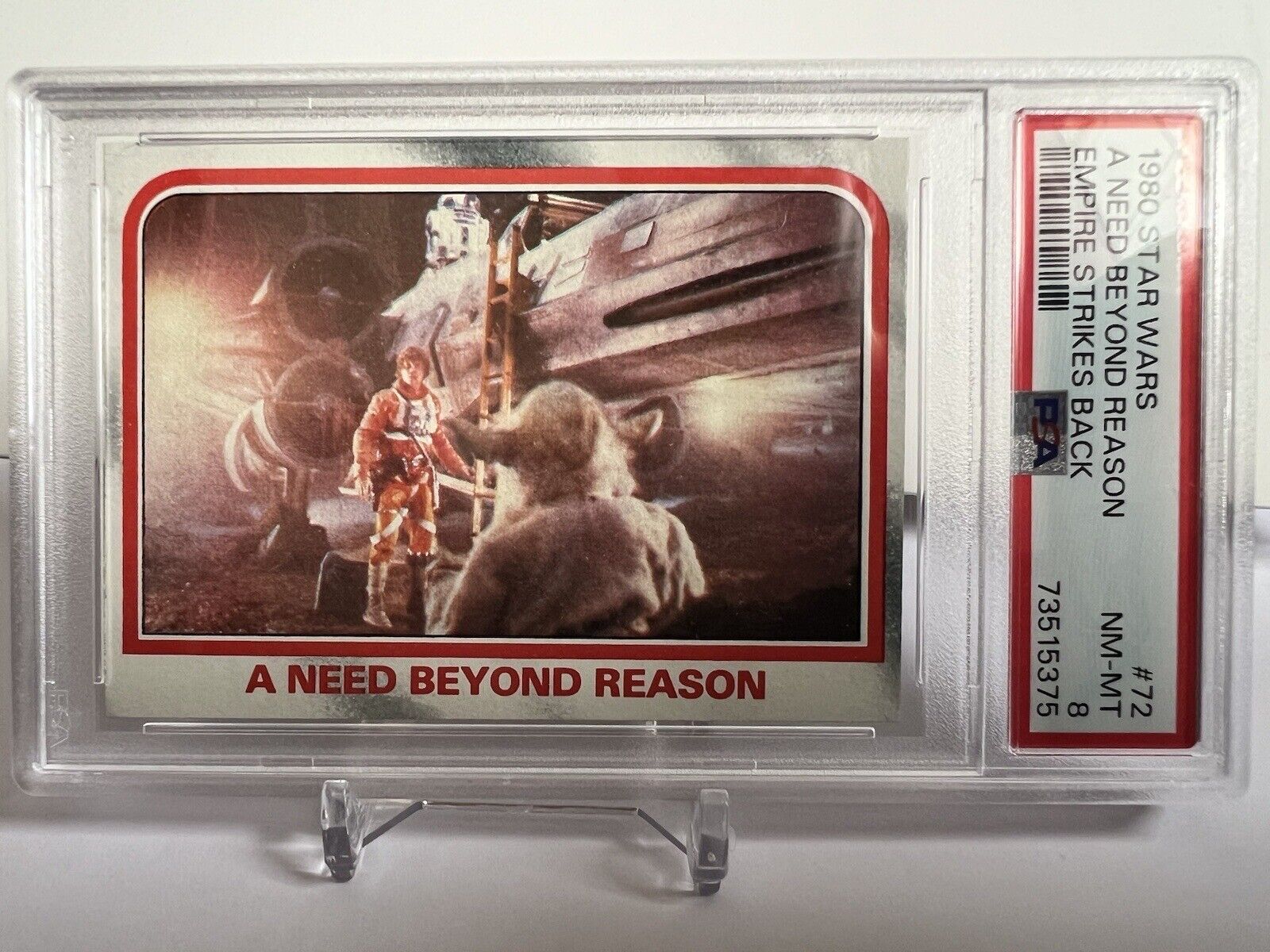 1980 The Empire Strikes Back “A Need Beyond Reason” #72 Luke Yoda X-Wing PSA 8