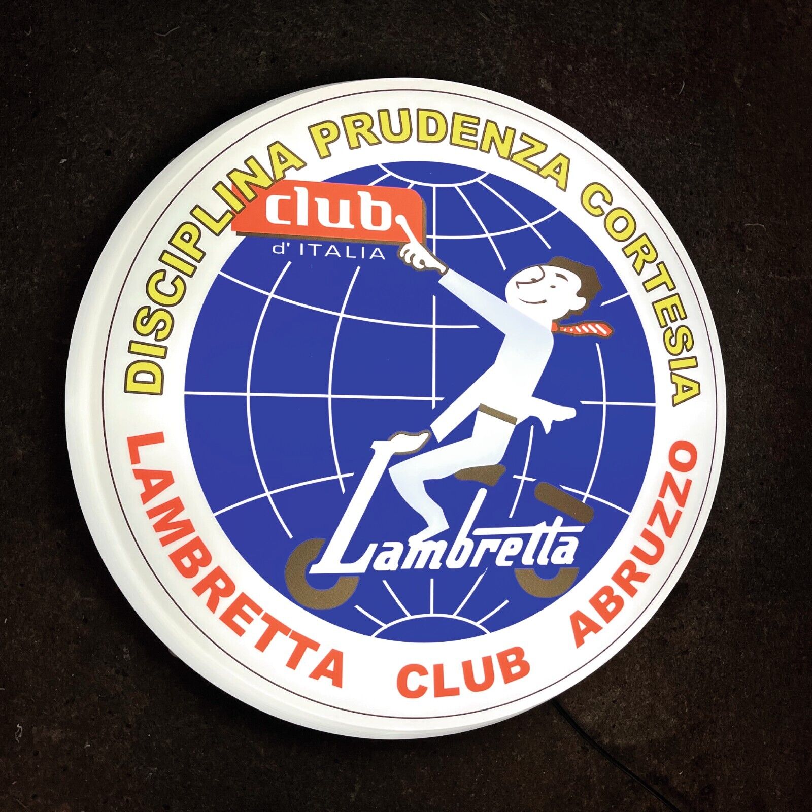  LAMBRETTA CLUB ITALIA LED ILLUMINATED LIGHT UP GARAGE SIGN SCOOTER MOD MOPED