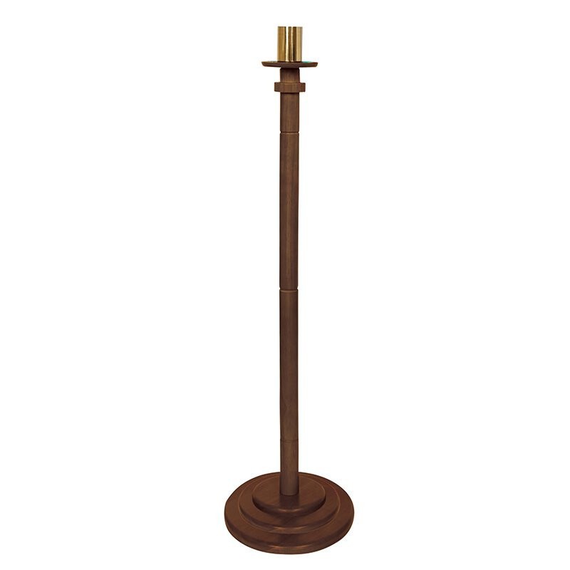 Round Base Paschal Candlestick - Walnut, 43\