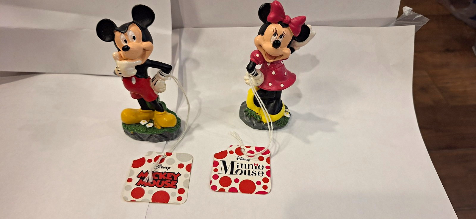 Vintage Disney Mickey and Minnie Mouse Mini Figurines – Matching Pair w/ Tags
