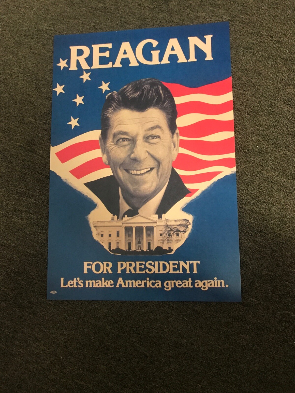 1980 Ronald Reagan President Election Campaign Poster Sign 