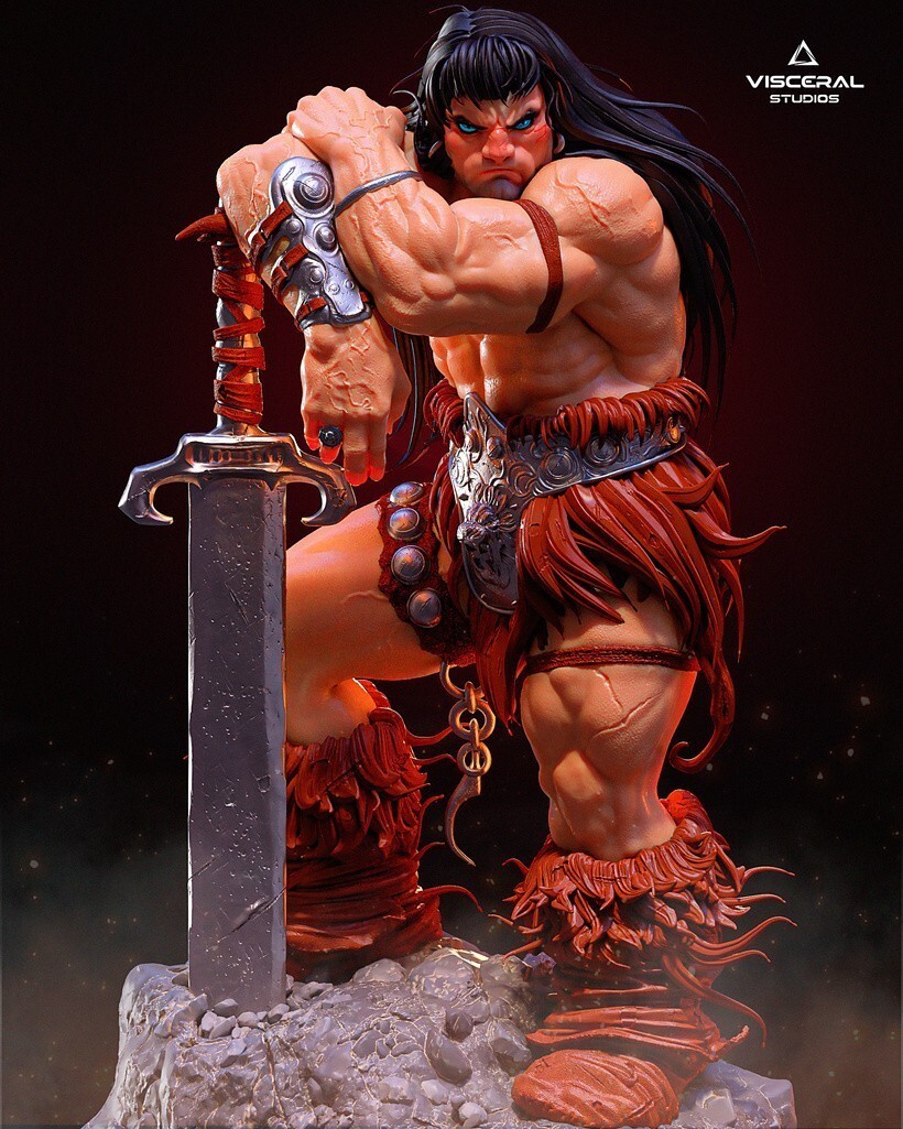 1:8 Conan Barbarian Castellini Inspired Fan Art UNPAINTED Resin Garage Kit