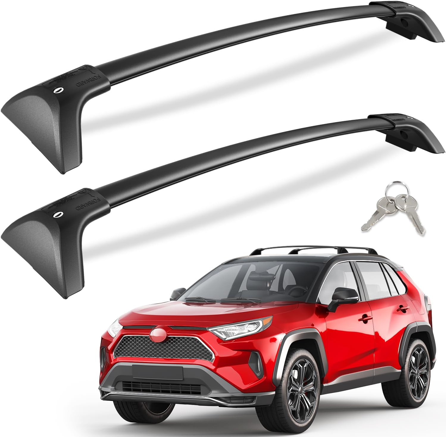 Lockable 260Lbs Roof Rack Cross Bars Fit for Toyota RAV4 2019-2025 | Aluminum He