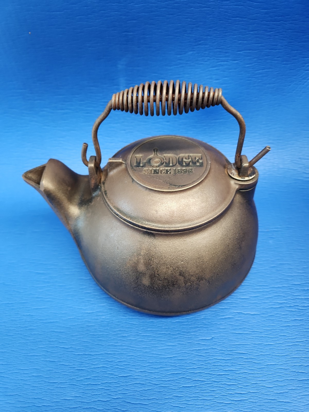 Lodge 2TK2 Cast Iron Tea Kettle 2.5 Qt Vintage, USA Swivel Lid Steamer