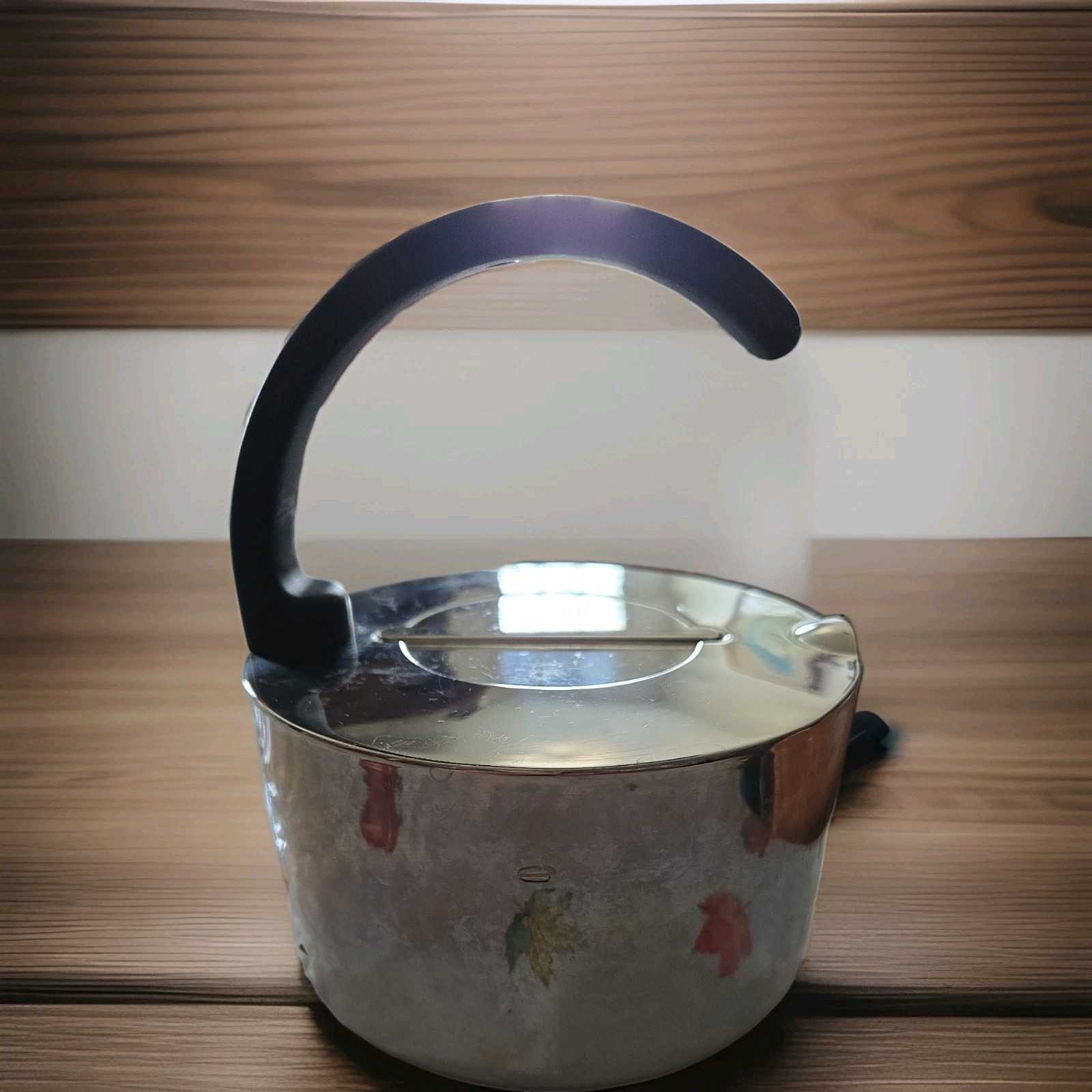1980\'s Vintage DANSK V. LORENZO PORCELLI Stainless Inset Flip Lid Tea Kettle