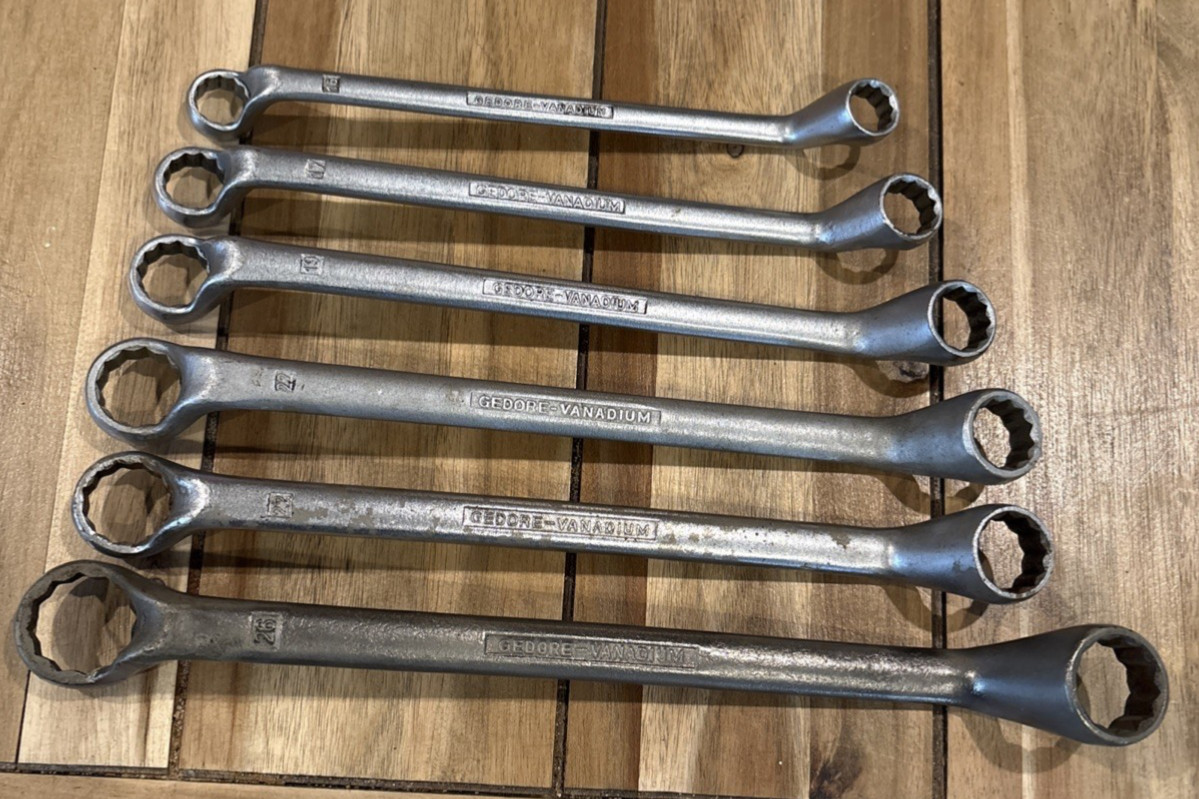 Gedore 6 Pc Vanadium No 2, Metric Box-End Offset Wrenches 14mm - 26mm Germany