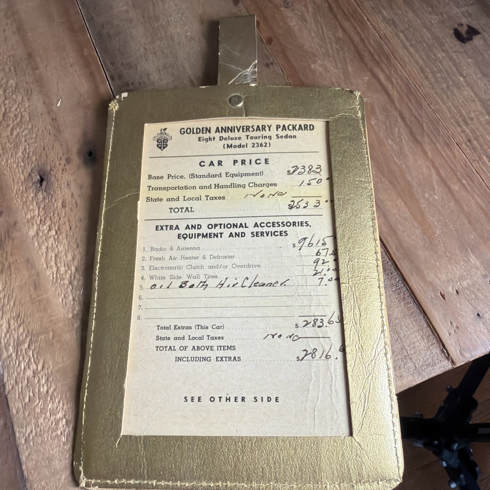 RARE 1949 Packard Golden Anniversary Dealer Display Card 23rd Series Model 2362