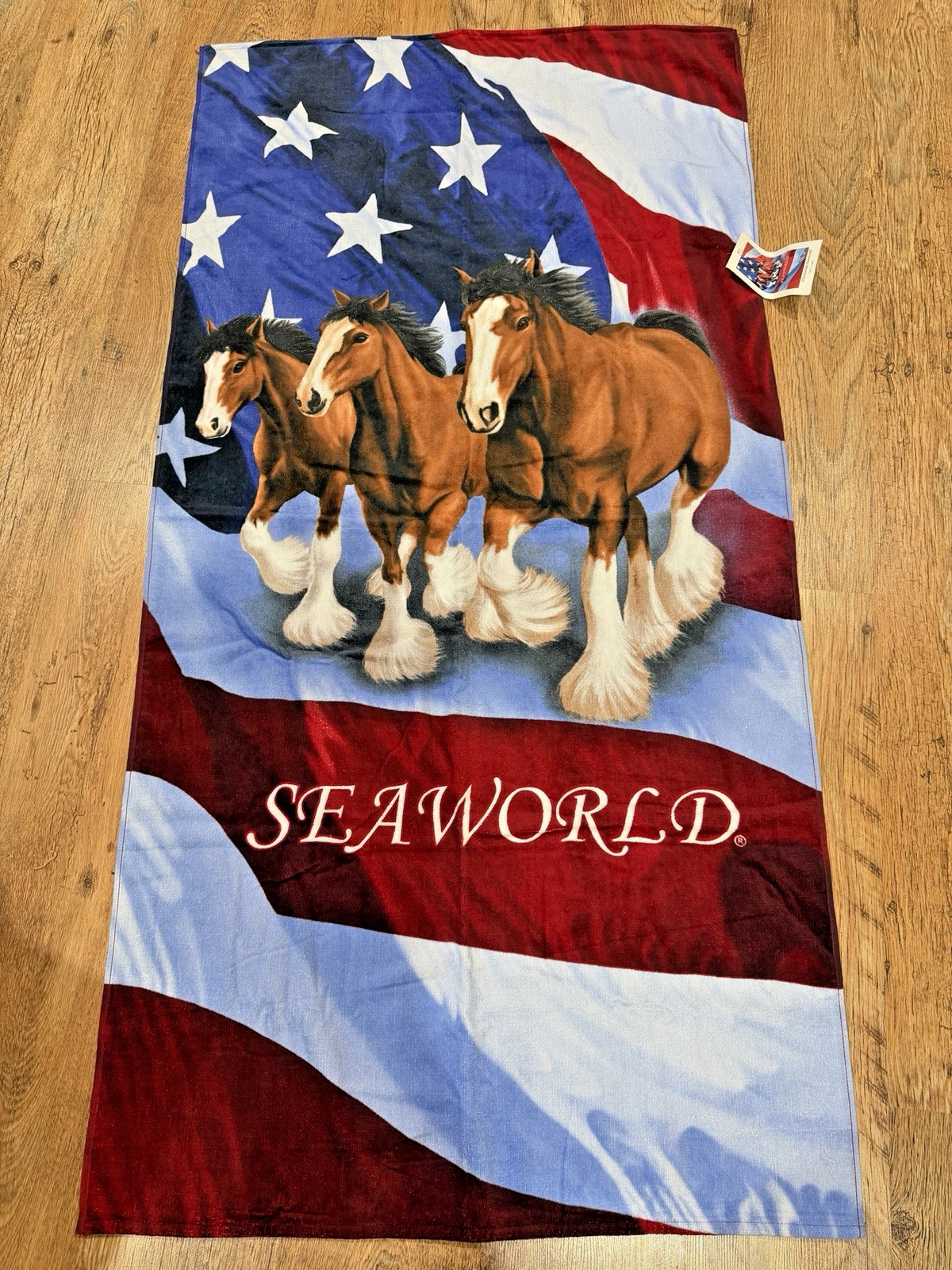 Vintage (1986) Budweiser Clydesdales R.A. Briggs Beach Towel 60” X 30” New