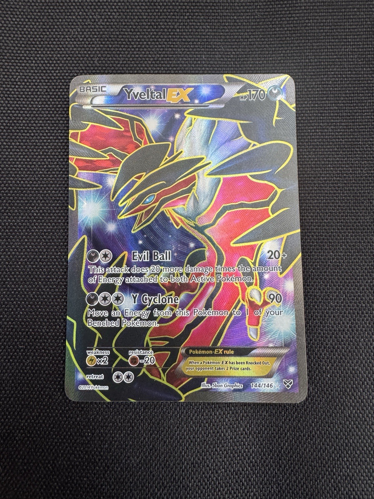 Yveltal EX 144/146 XY Base Set Full Art Ultra Rare Holo Pokemon Card