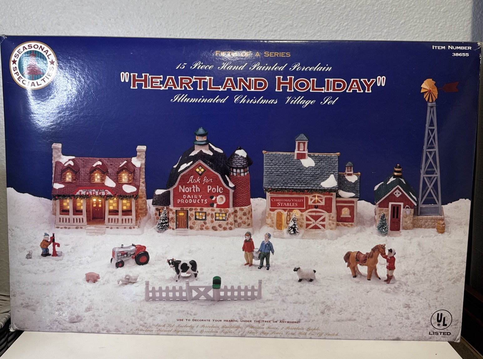 Vintage 1993 Heartland Holiday Christmas Village Farm Full set- 