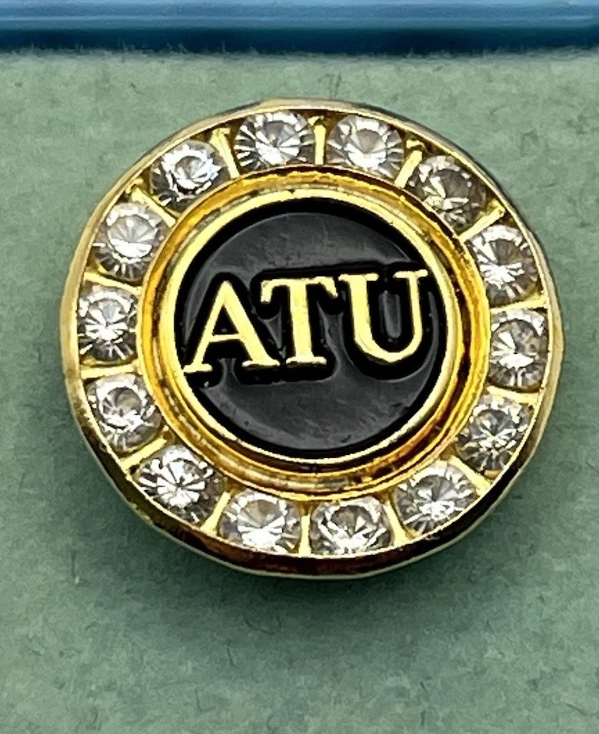 Amalgamated Transit Union ATU Crystals Rhinestones Tie Tack Lapel Pin Pinback Amalgamated Transit Union ATU Crystals Rhinestones Tie Tack Lapel Pin Pinback