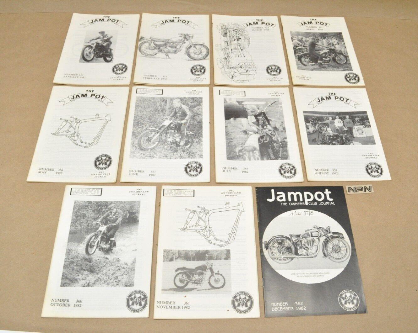 Vtg AJS Matchless Motorcycle Owners Club Jampot Journal Magazine 1982 FULL YEAR
