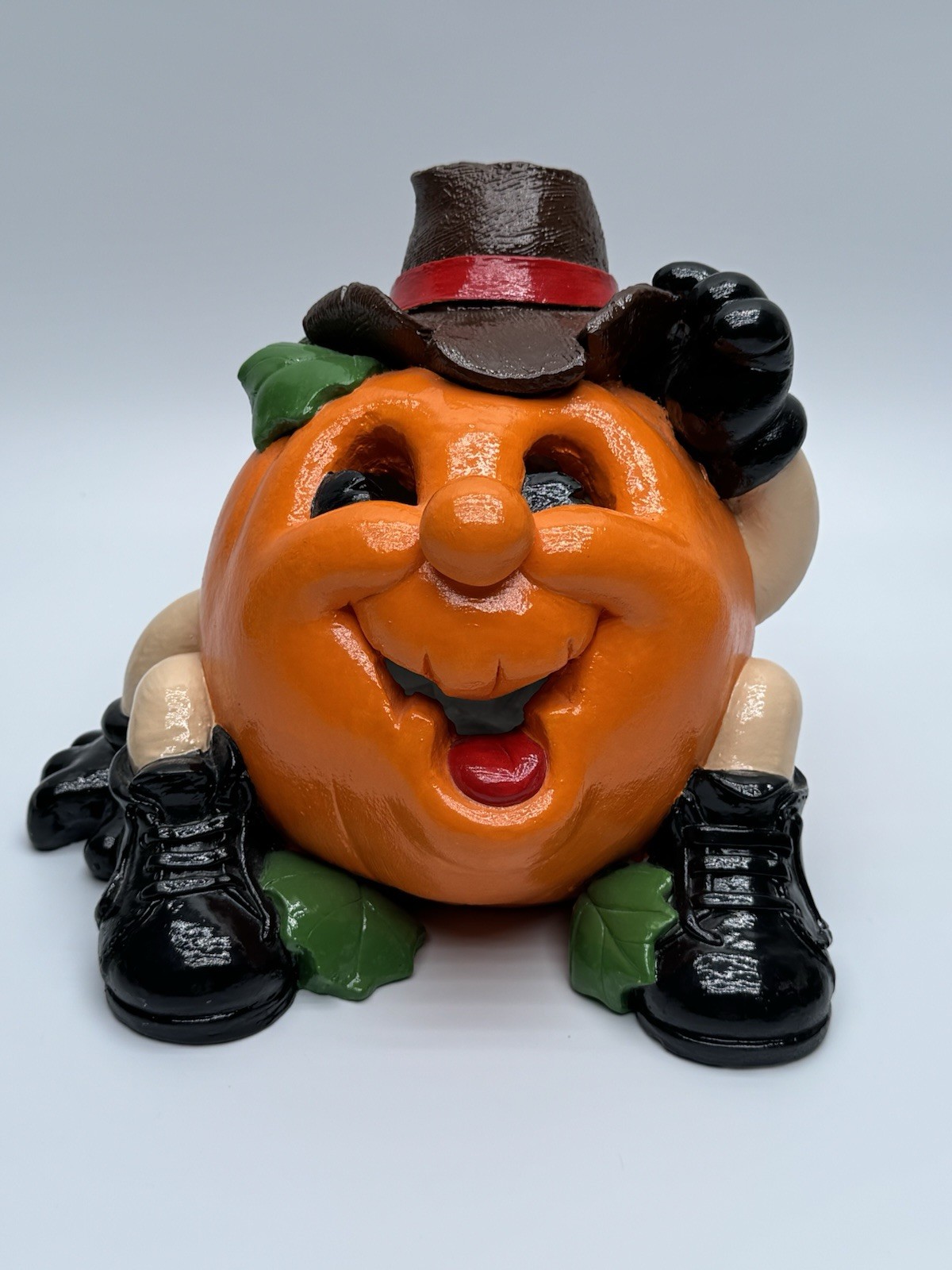 Vtg 1990 California Originals Ceramic Pumpkin Man- Custom Hand Painted -