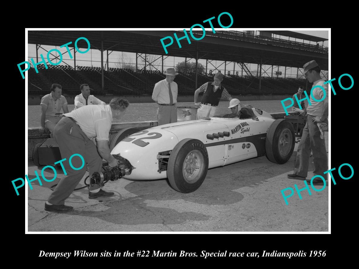 Motor Racing Photo Dempsey Wilson Indianapolis Race Car 1956 Old Historic Photo