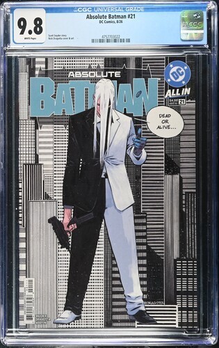 Absolute Batman #21 A Cover Hot Title CGC 9.8 NM/M Gorgeous Gem Wow