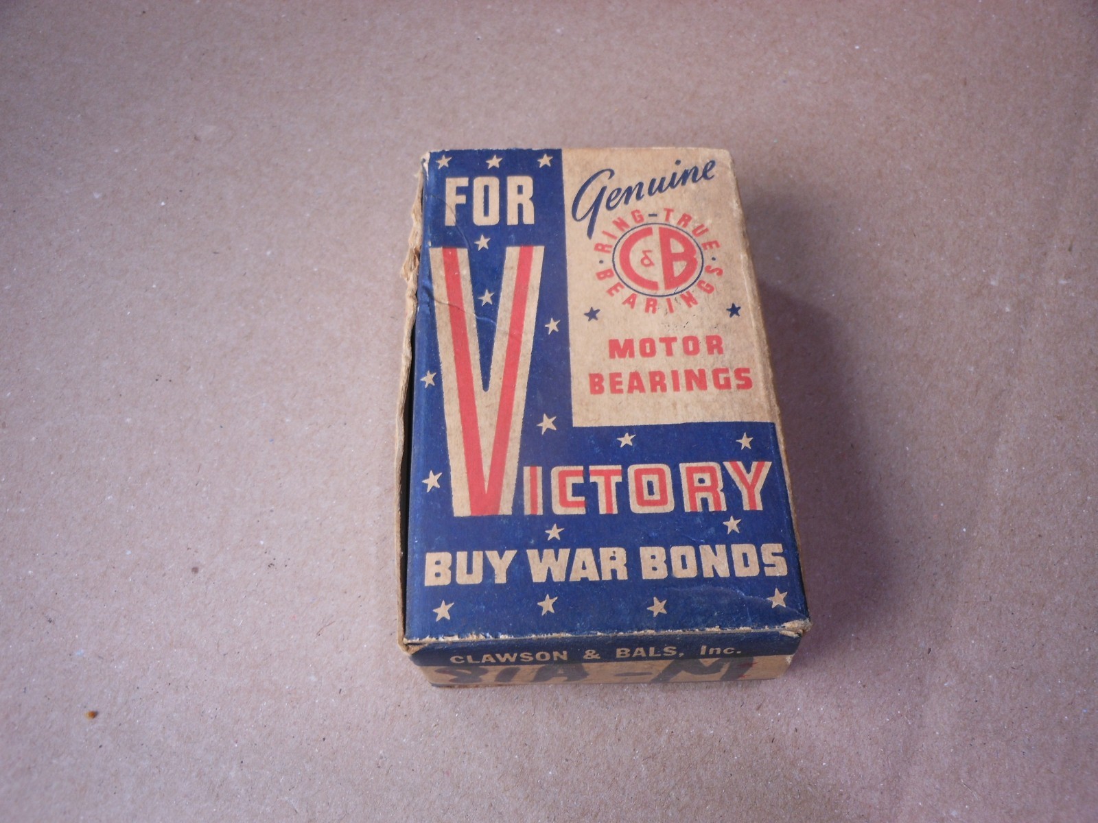 Vintage WW2 Buy War Bonds for Victory Motor Bearings Box - Empty 