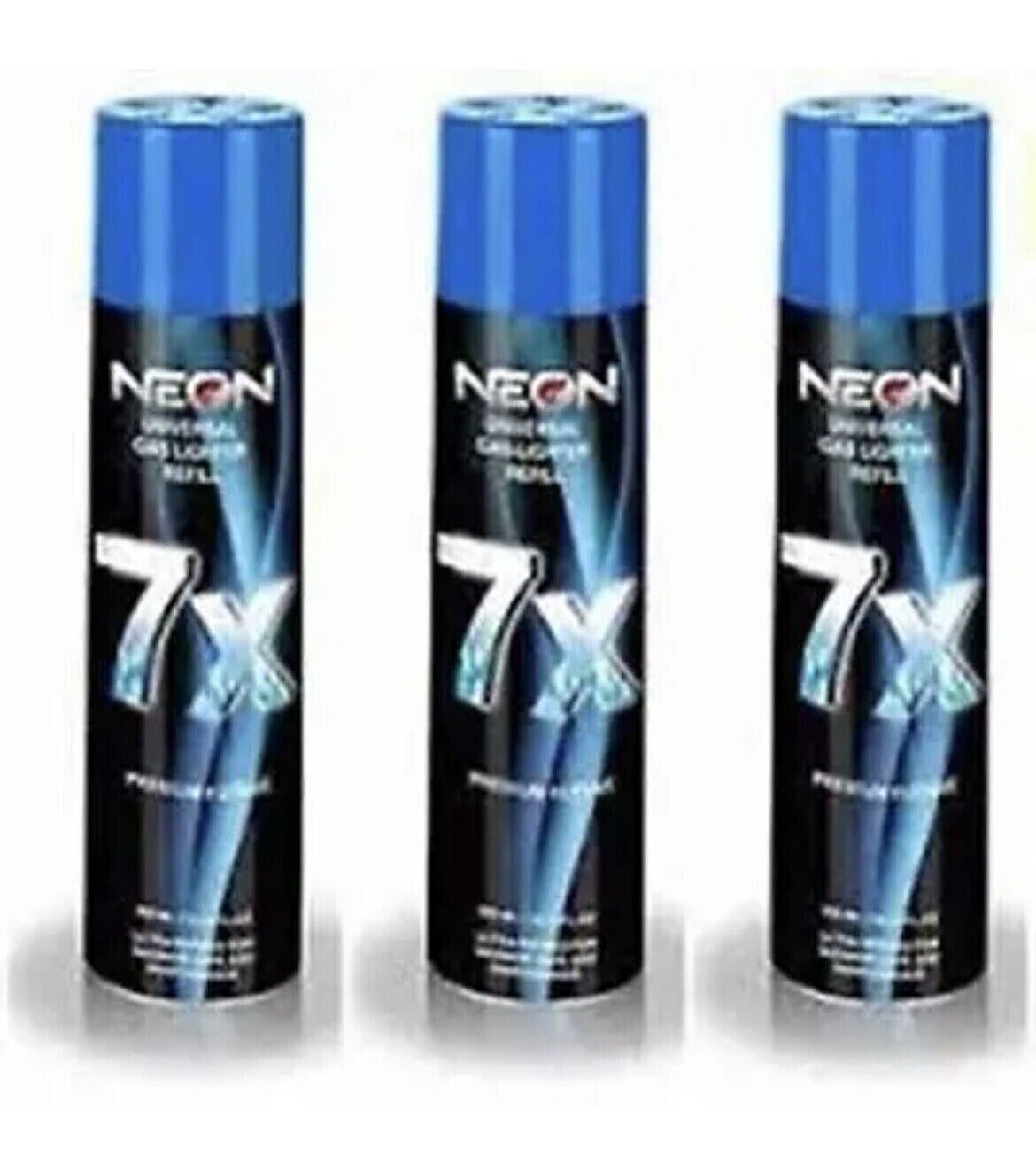 3 Can Neon 7X Refined Butane Lighter Gas Fuel Refill 300 mL /10.14 oZ Cartridge