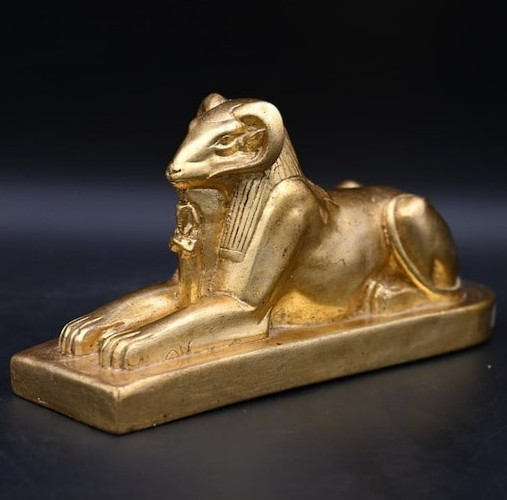 Authentic Ancient Egyptian Antique Rare Khnum Sphinx Statue Figurine BC