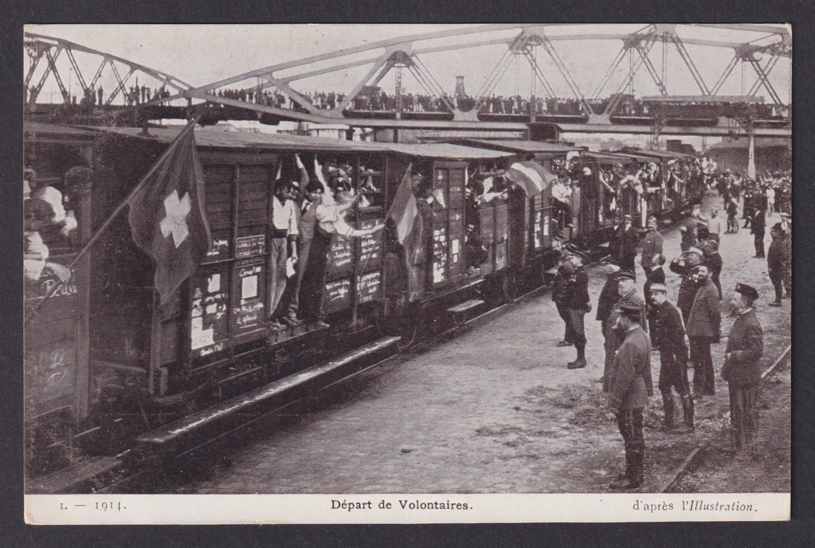 FRANCE, Postcard, Departure of Volunteers, Propaganda, WWI