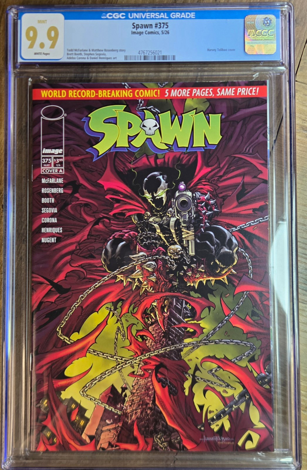 Spawn 375 CGC 9.9 Mint Cover A Harvey Tolibao Image Comics 2026 Not 9.8