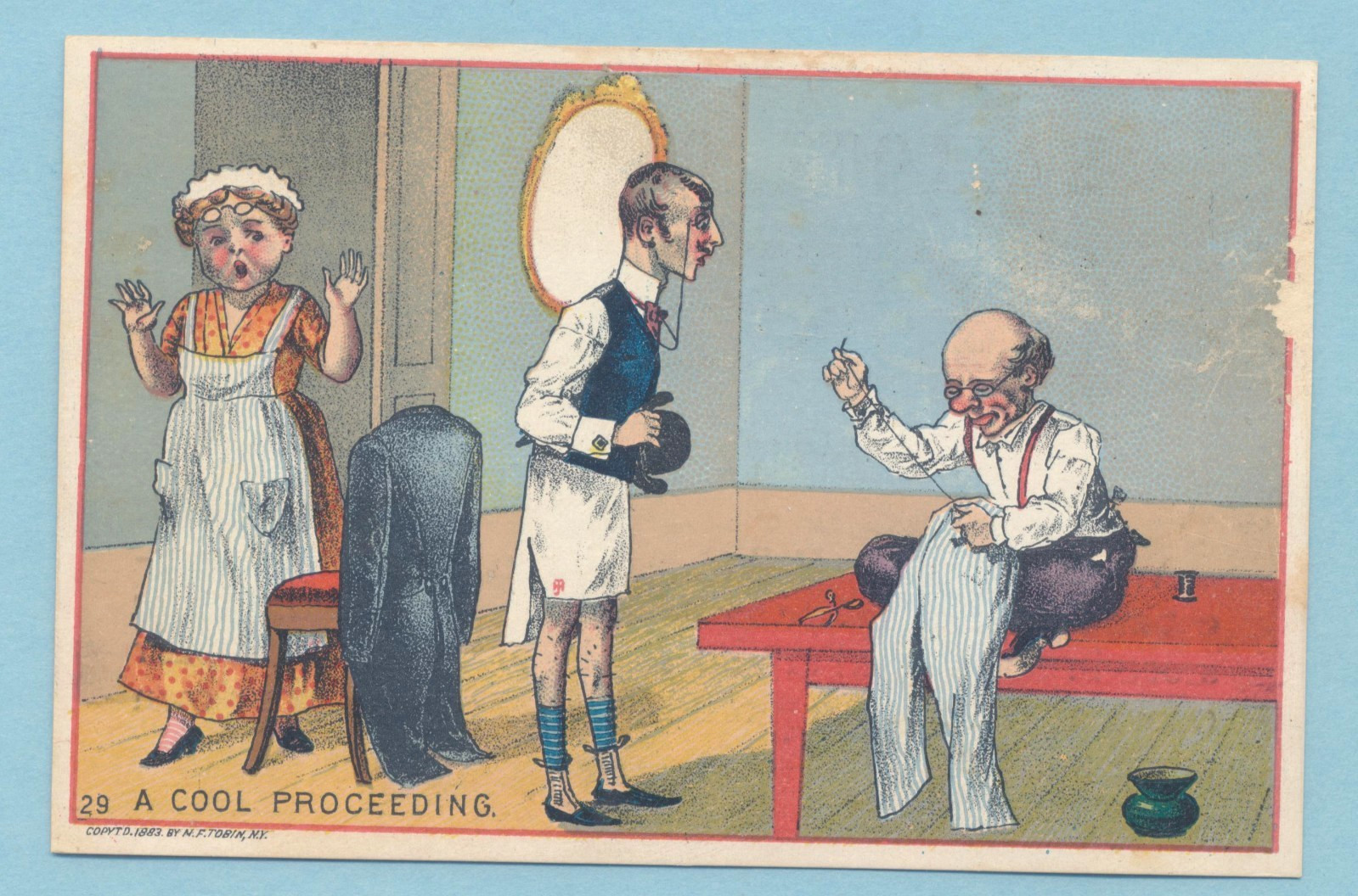Victorian Trade Card Hallock, Gary & Co. Clothing Very Colorful 
