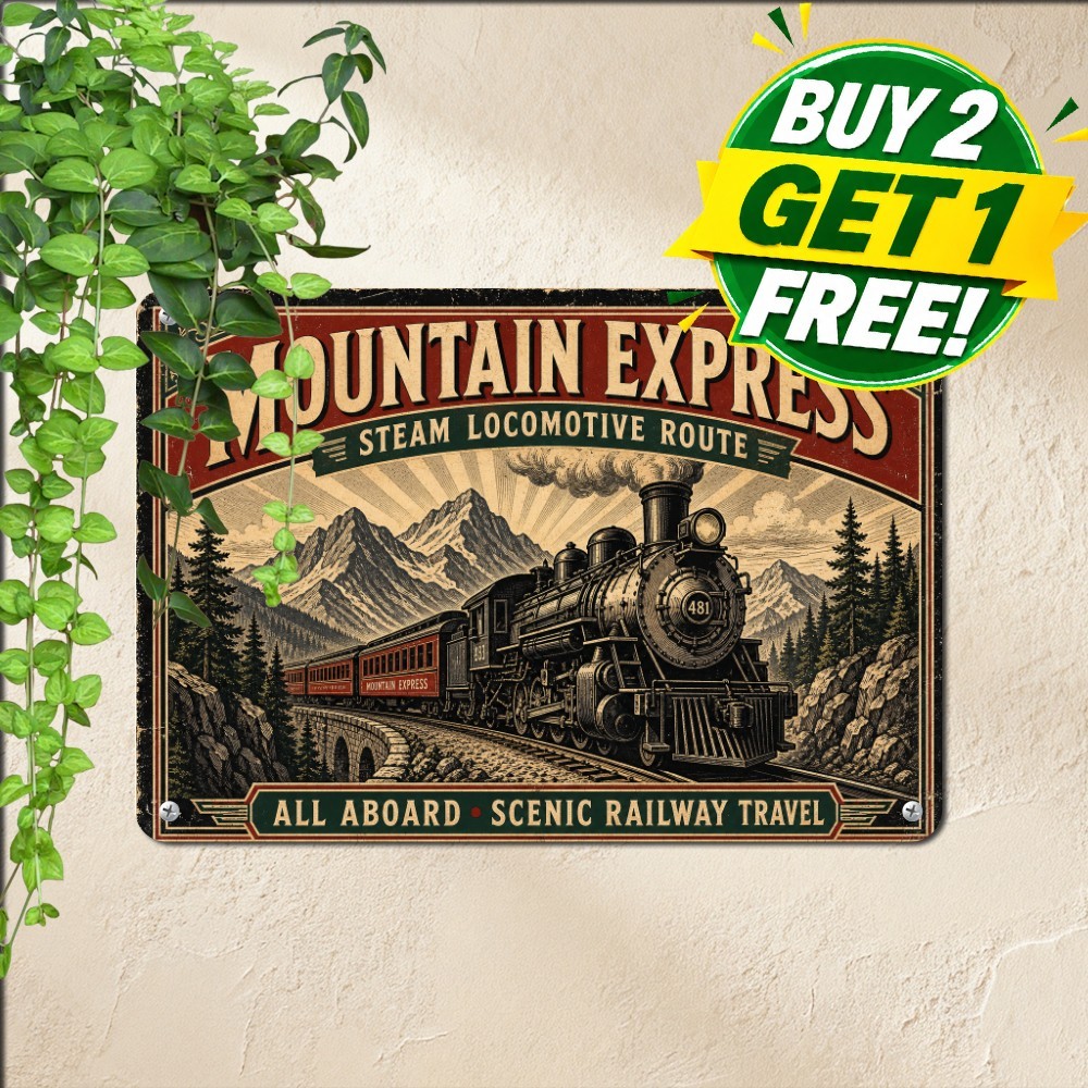 signs dcor steam train through mountainous