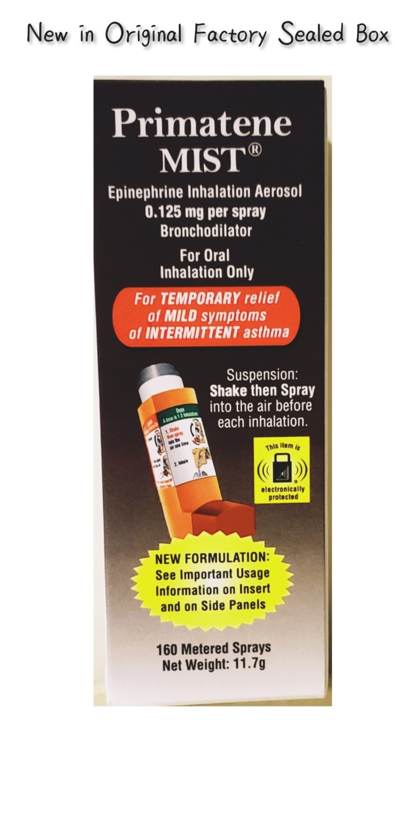 Primatene Mist Epinephrin Inhalation Aerosol 160 Metered Sprays New Original Box