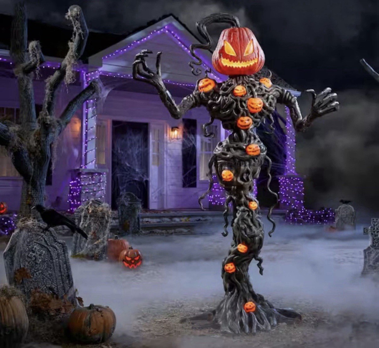 Home Accents Holiday 6.5Ft Wicked LED Pumpkin Vine Creature Halloween Prop