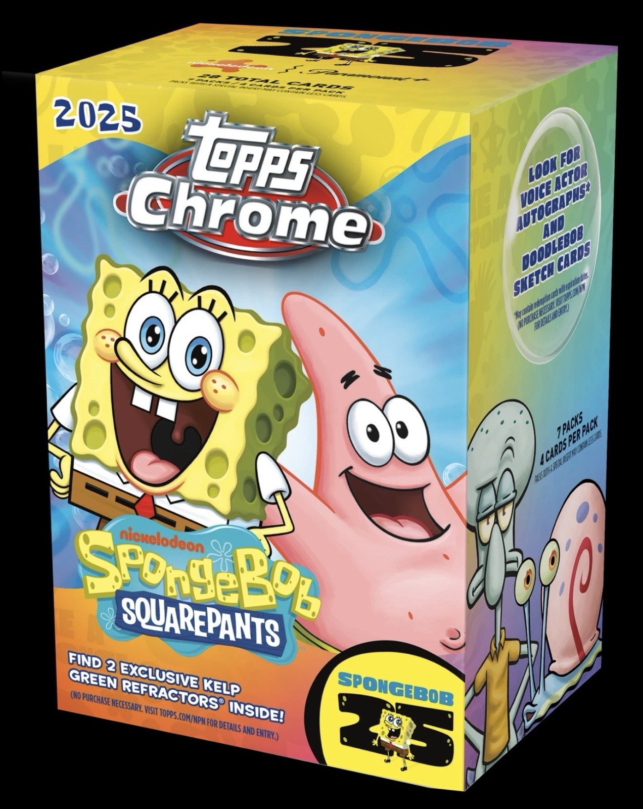 2025 TOPPS CHROME SpongeBob SquarePants VALUE BLASTER BOX 25th Ann Brand New QTY