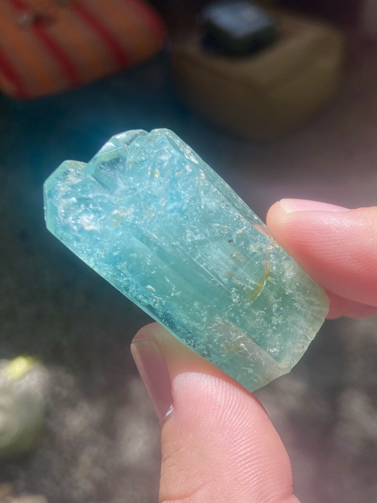 Large Deeply Saturated Aquamarine Crystal from Minas Gerais Brazil (45 Grams)