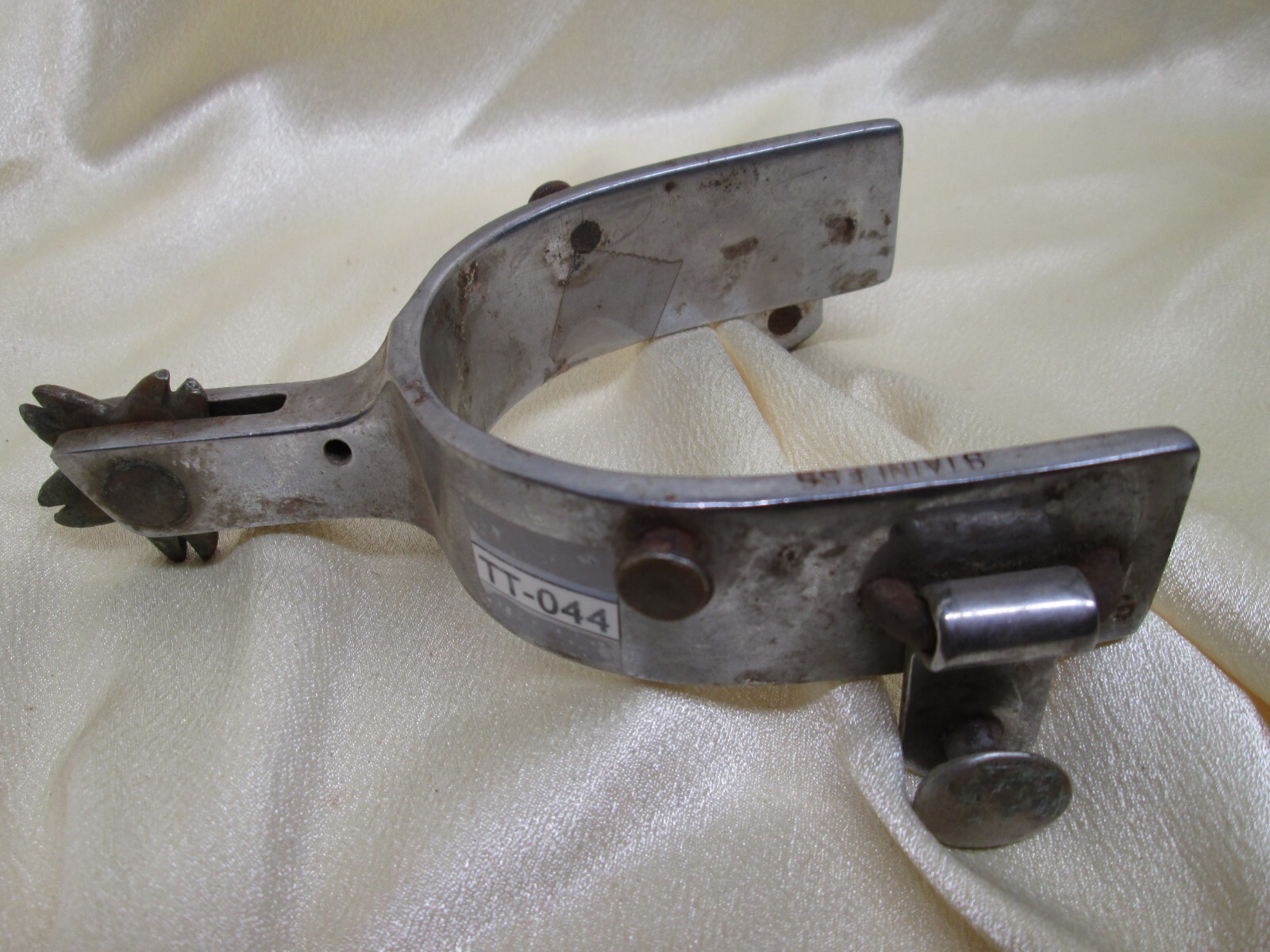 OLD Heavy Iron CROCKETT (CR) & STAIN Marked ROUGH STOCK Spur