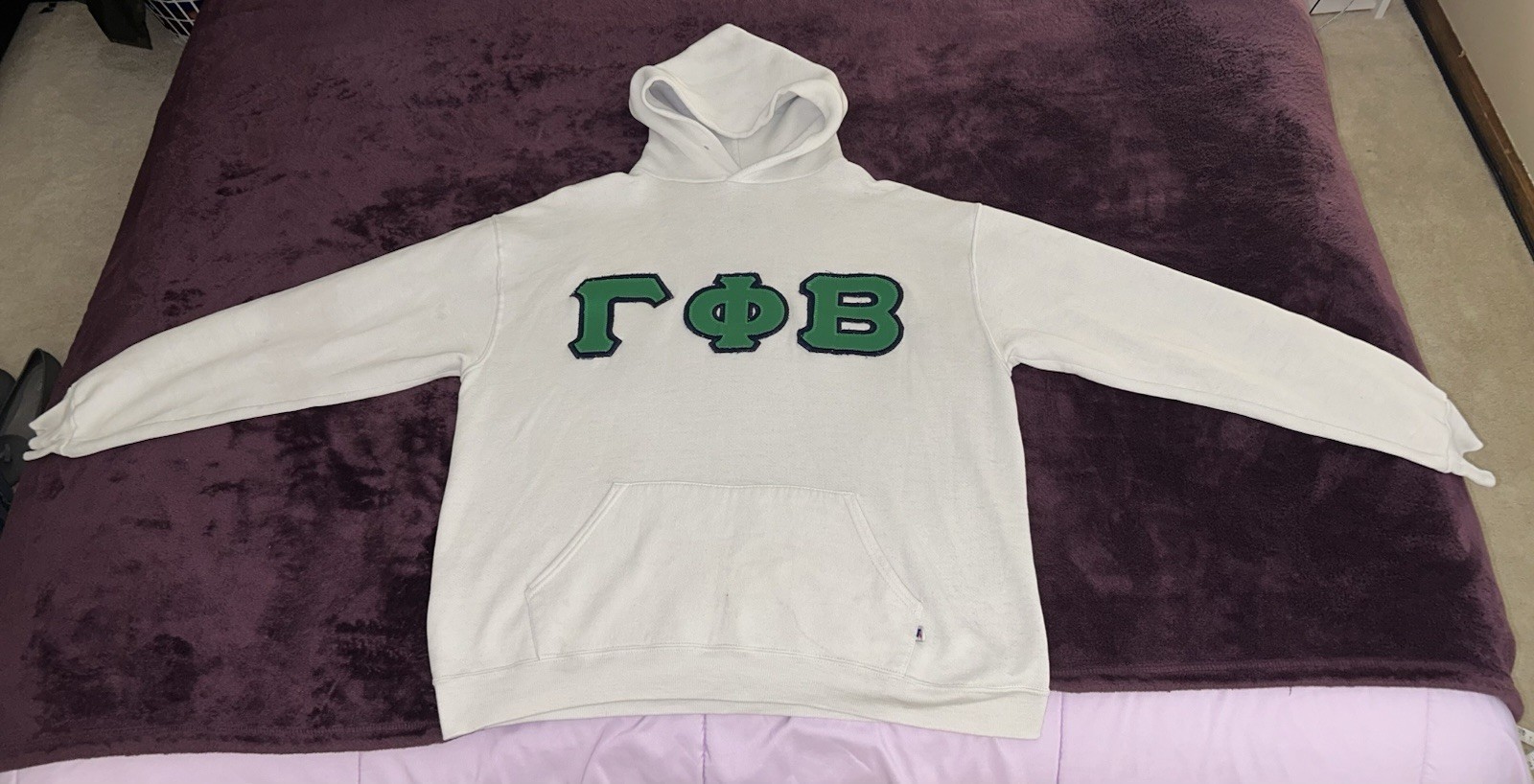 VTG 80s Russell Athletic Gamma Phi Beta Sorority-Hoodie-USA Made-XL-Some Wear