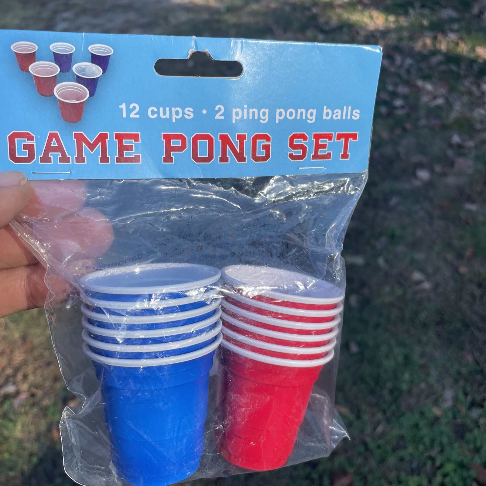 Brand New Drinking Game Pong Set 12 Cups 2 Ping Pong Balls Beer FUN NEW❤️blt10m4