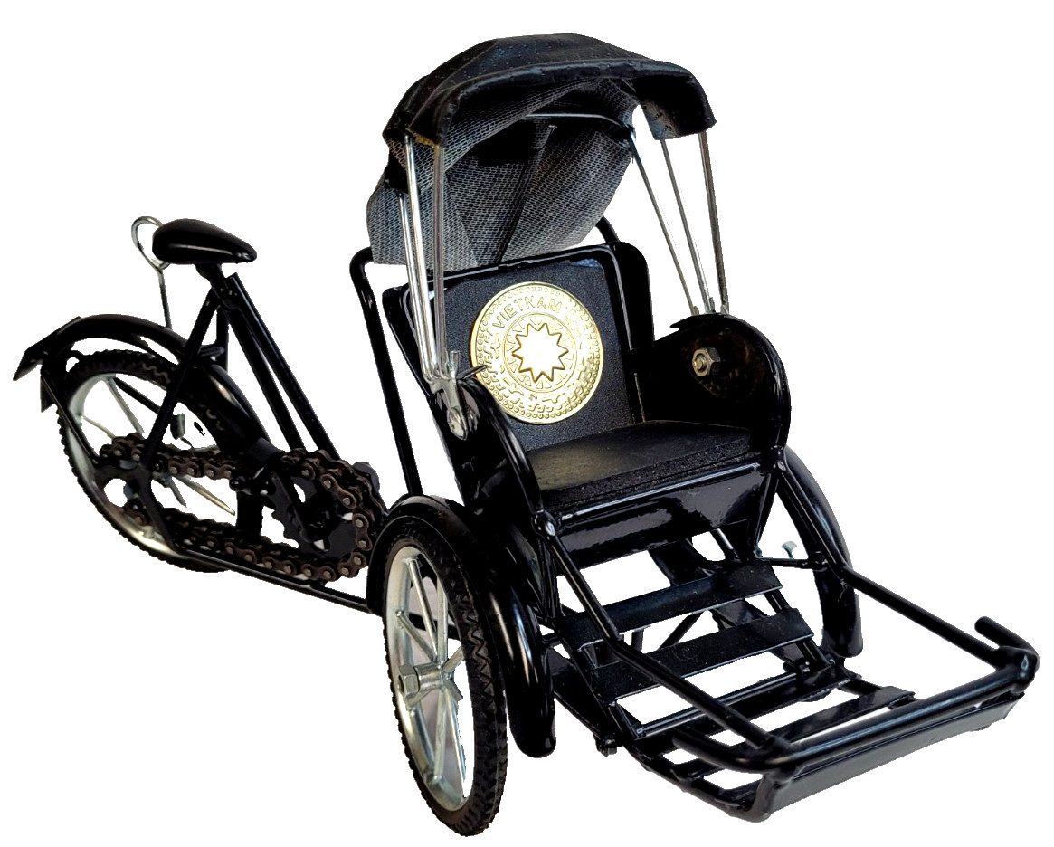 Miniature Vietnamese 3 Wheel Bicycle. Black/ Metal/ Detailed.
