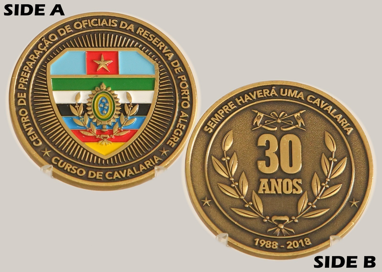 Centro de Preparação de Oficiais da Reserva Porto Alegre Cavalry 30th Coin  3#D