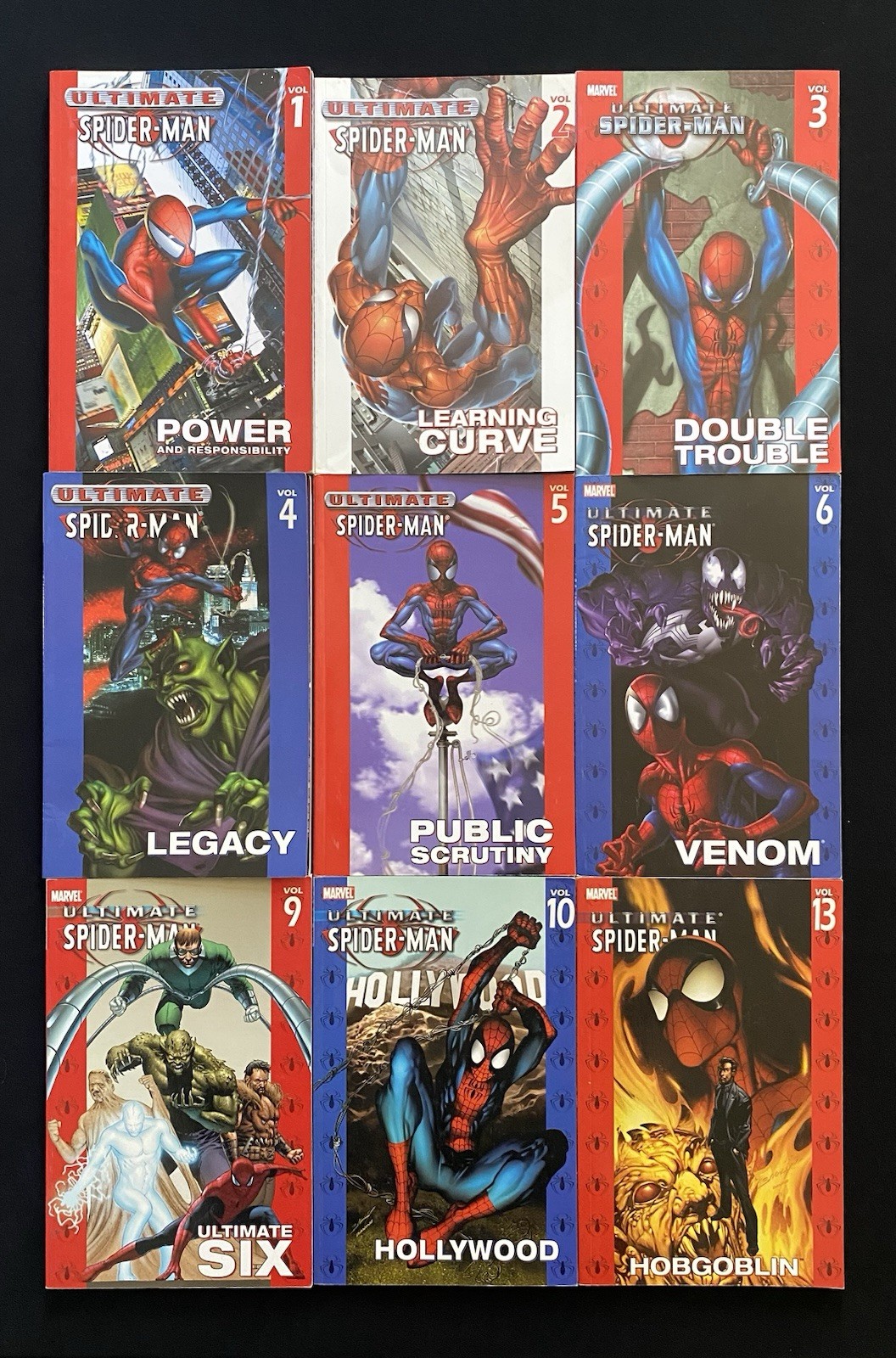 Huge ULTIMATE SPIDER-MAN Lot Of 9 TPBs VF-NM Graphic Novels Marvel Bendis Bagley