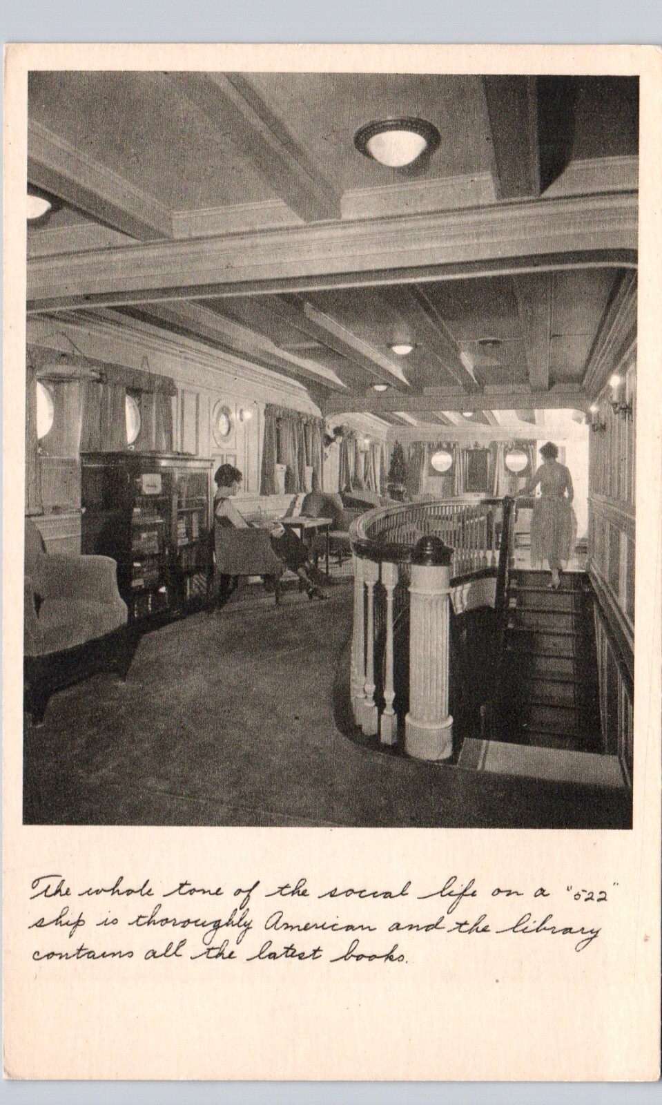 SMOKING ROOM ss president monroe steamship original antique postcard flapper SMOKING ROOM ss president monroe steamship original antique postcard flapper