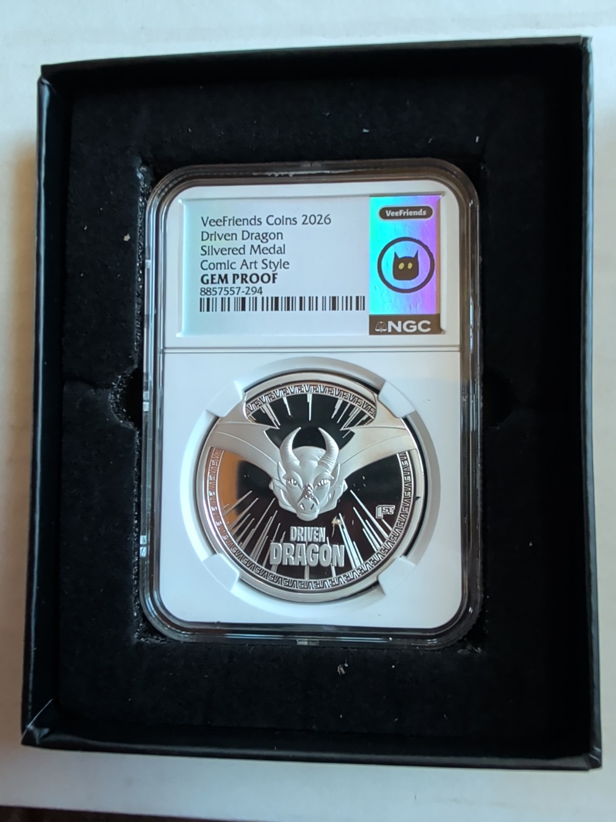 2026 VeeFriends Collectible Coin Driven Dragon Silvered Medal Comic Art NGC