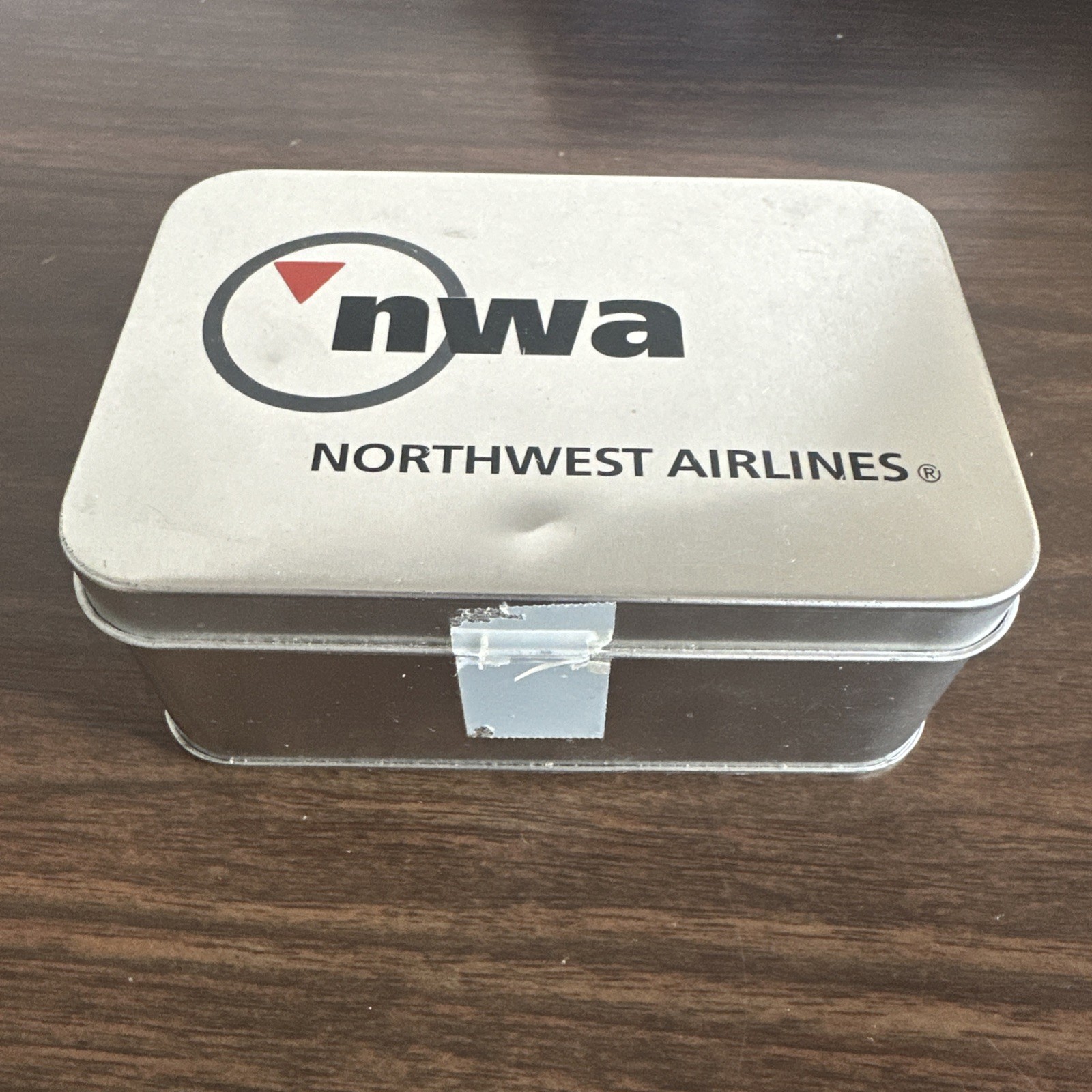 Vintage Northwest Airlines NWA Advertising Tin w/ Airplane Paper Clips