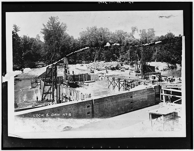 Photo:Calion Arkansas Ouachita River Lock & Dam No. 8 Cofferdam 1911