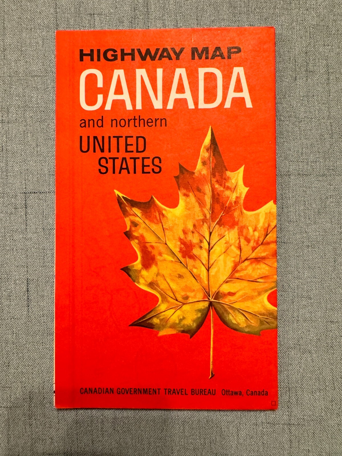 Vintage 1965 Highway Map Canada Northern United States folded paper map