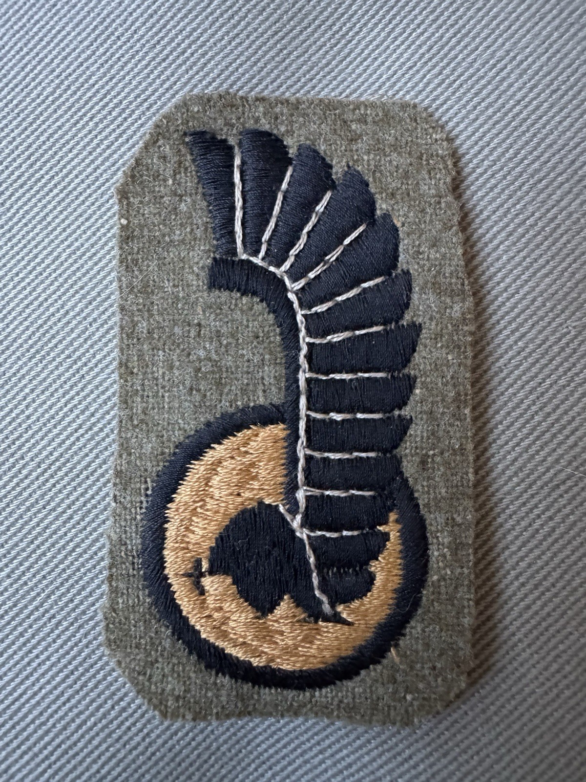Original WW2 Polish 1st Armoured Division Cloth Patch - Organized in Scotland