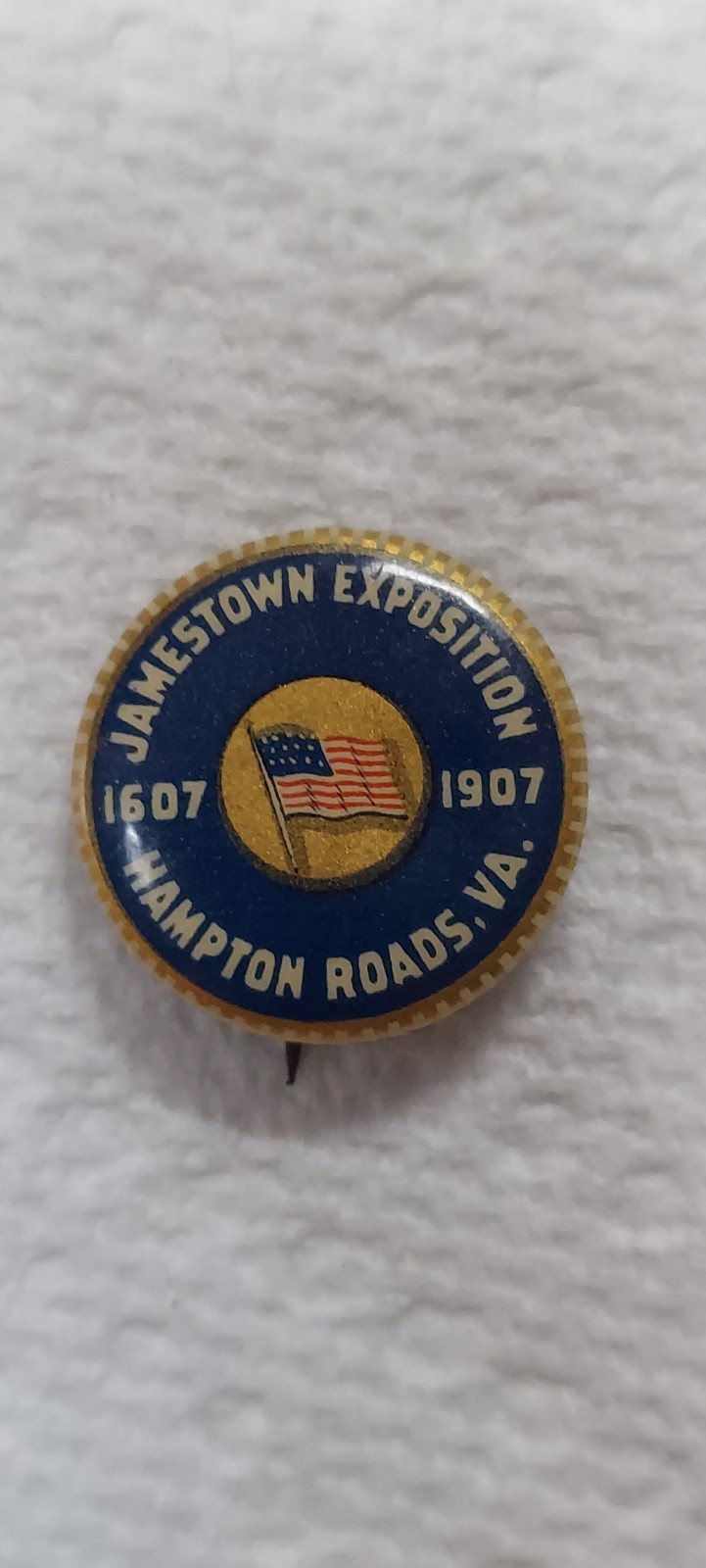 1907 Jamestown Tercentennial Exposition Souvenir Pinback Button