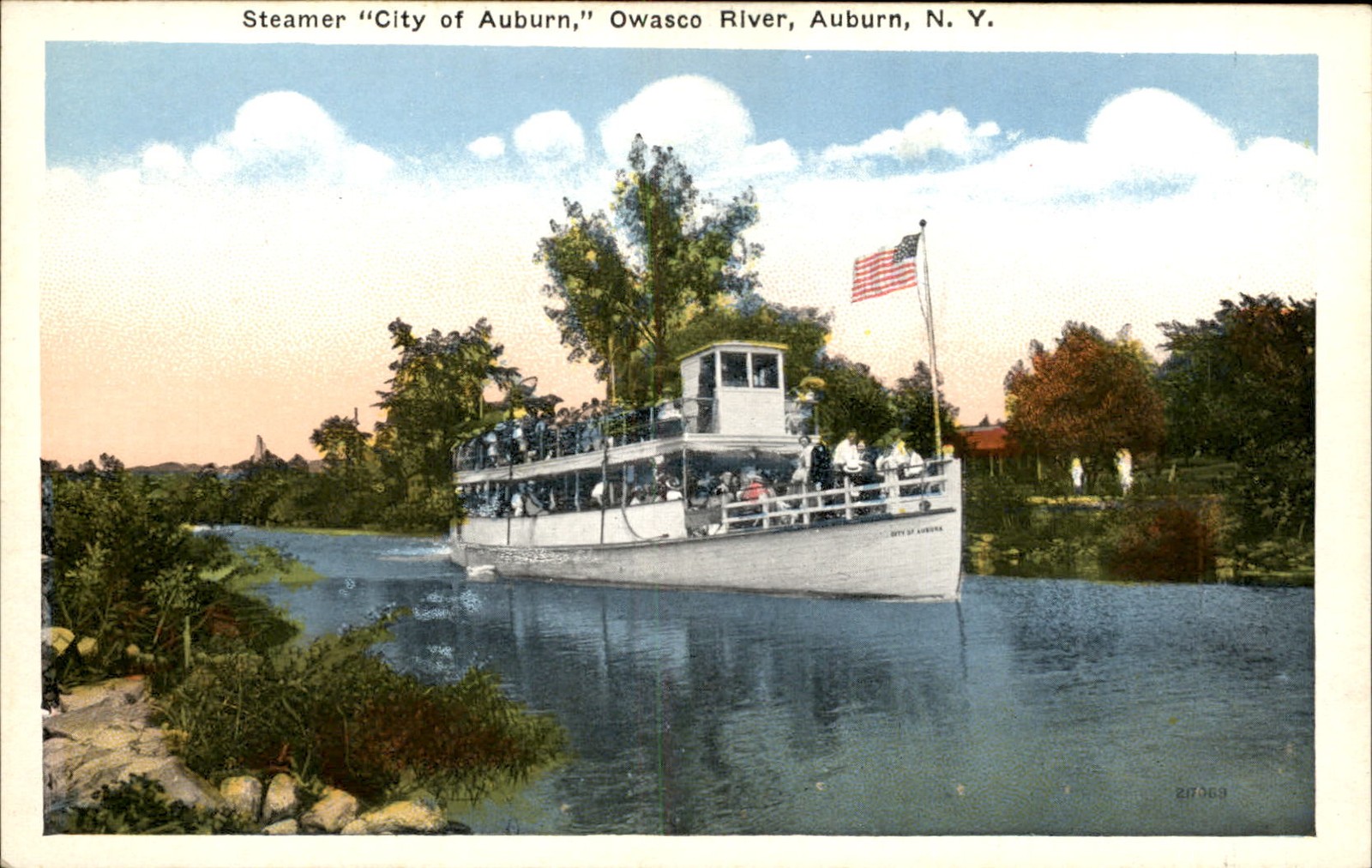 Auburn NY Steamer City of Auburn Wm. Jubb Co. c1900s-10s Vintage Postcard