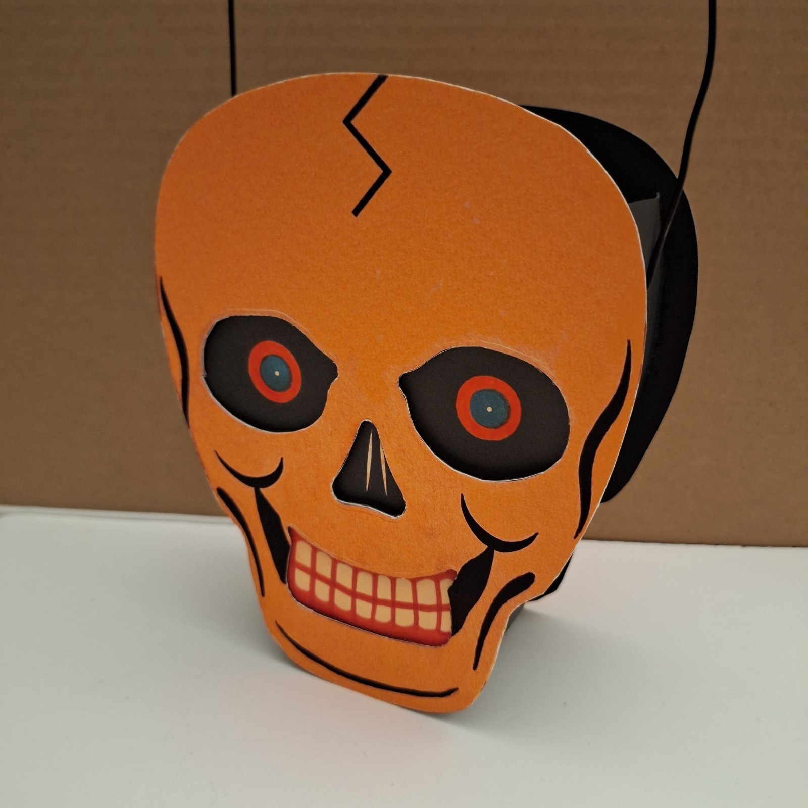 Halloween Vintage-Style Cardstock Scary Skull Lantern BRAND NEW Reproduction