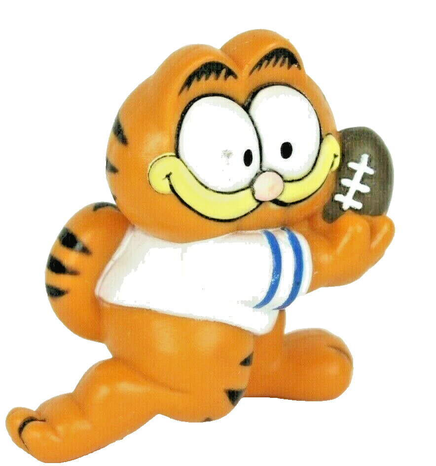 Garfield VTG Original 1974/81 Figurine Playing Football Hard Rubber 2 1/4\