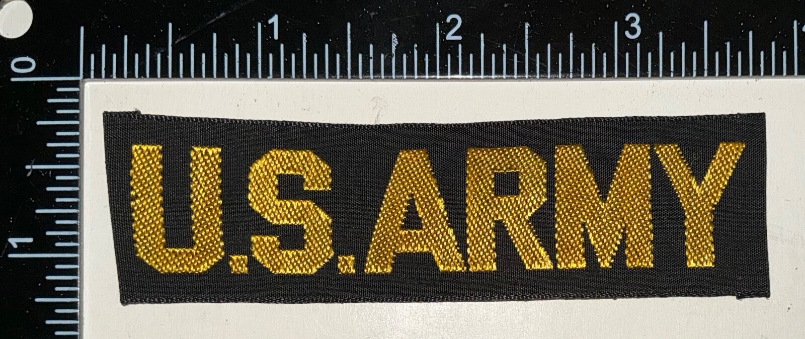 Vietnam War 1960s US Army Gold & Black Utility Uniform Tag Tape Patch UNUSED
